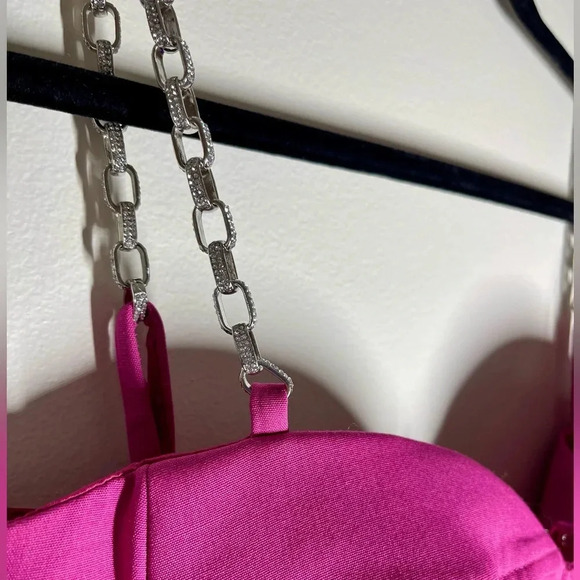 Guiseppe Di Morabito | Fuchsia Pink Bustier | Rhinestone Chain & Boning | IT 44 - Picture 3 of 9